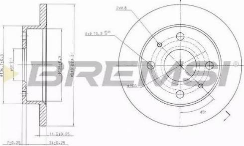 Bremsi DBB302S - Тормозной диск autospares.lv