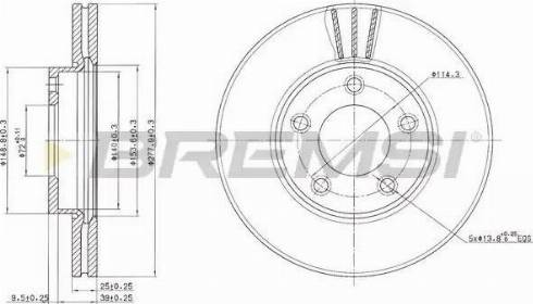 Bremsi DBB311V - Тормозной диск autospares.lv