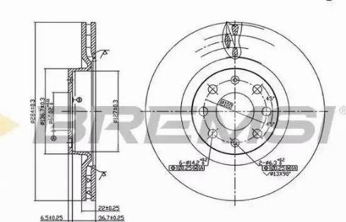 Bremsi DBB298V - Тормозной диск autospares.lv