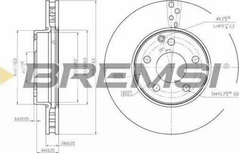 Bremsi DBB252V - Тормозной диск autospares.lv