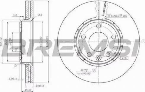 Bremsi DBB204V - Тормозной диск autospares.lv