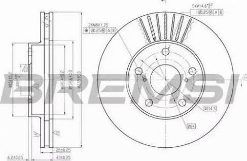 Bremsi DBB216V - Тормозной диск autospares.lv