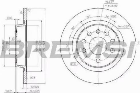 Bremsi DBB288S - Тормозной диск autospares.lv