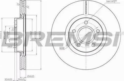 Bremsi DBB225V - Тормозной диск autospares.lv