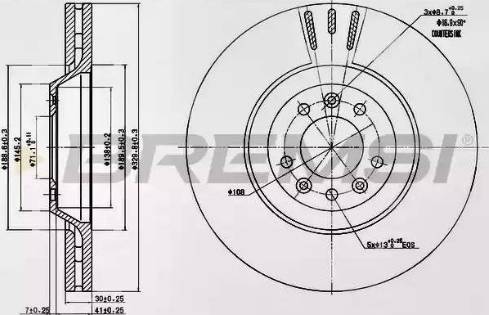 Bremsi DBB274V - Тормозной диск autospares.lv