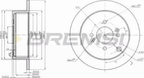 Bremsi DBB794S - Тормозной диск autospares.lv