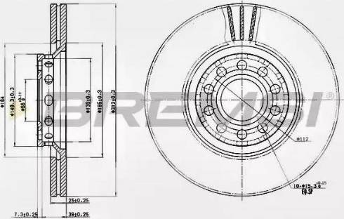 Bremsi DBB707V - Тормозной диск autospares.lv