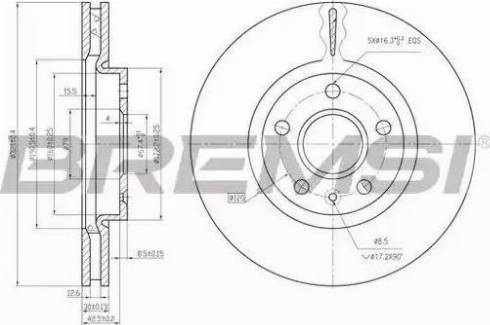 Bremsi DBB722V - Тормозной диск autospares.lv