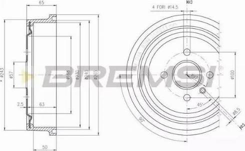 Bremsi DR5560 - Тормозной барабан autospares.lv