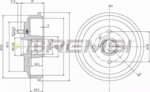 Bremsi DR5644 - Тормозной барабан autospares.lv