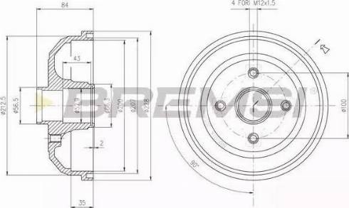 Bremsi DR5600 - Тормозной барабан autospares.lv