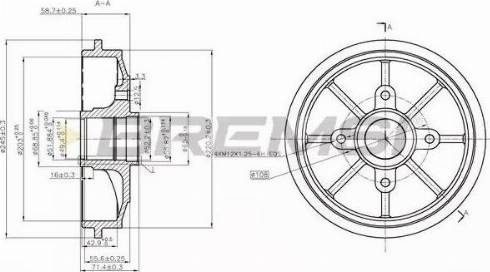 Bremsi DR5637 - Тормозной барабан autospares.lv