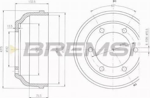 Bremsi DR5625 - Тормозной барабан autospares.lv