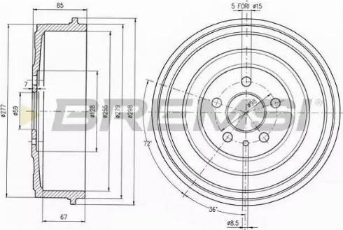 Bremsi DR5262 - Тормозной барабан autospares.lv