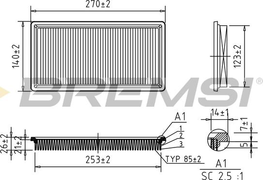 Bremsi FA0547 - Воздушный фильтр, двигатель autospares.lv