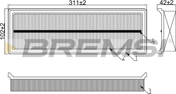 Bremsi FA0615 - Воздушный фильтр, двигатель autospares.lv