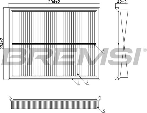 Bremsi FA0618 - Воздушный фильтр, двигатель autospares.lv