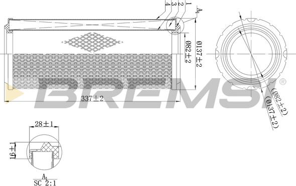 Bremsi FA1996 - Воздушный фильтр, двигатель autospares.lv