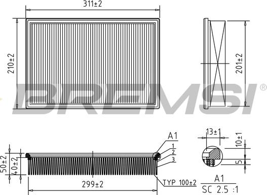 Bremsi FA1598 - Воздушный фильтр, двигатель autospares.lv