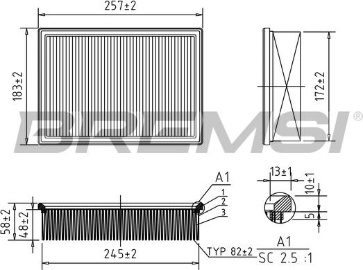 Bremsi FA1645 - Воздушный фильтр, двигатель autospares.lv