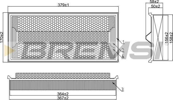 Bremsi FA1611 - Воздушный фильтр, двигатель autospares.lv