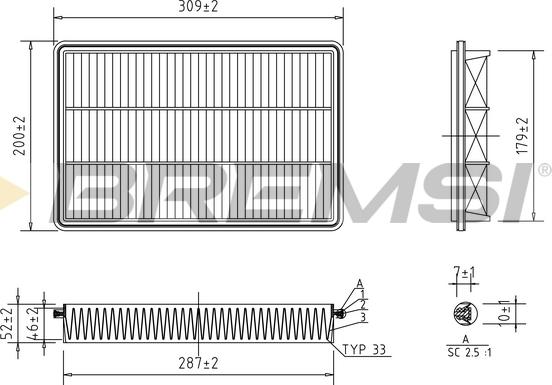 Bremsi FA1684 - Воздушный фильтр, двигатель autospares.lv