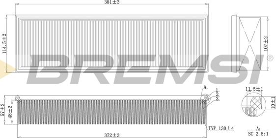 Bremsi FA1636 - Воздушный фильтр, двигатель autospares.lv