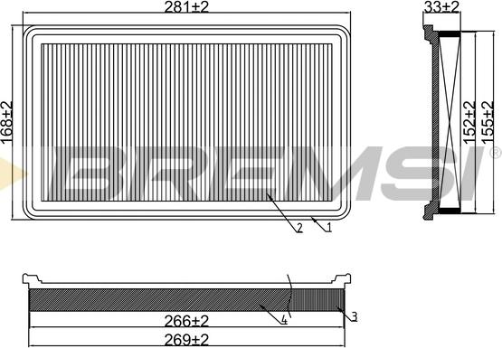 Bremsi FA1679 - Воздушный фильтр, двигатель autospares.lv