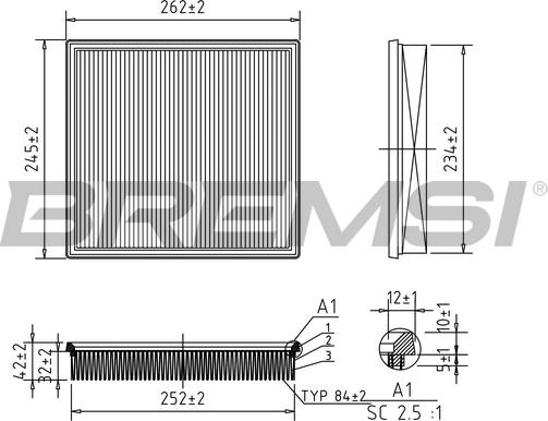 Bremsi FA1049 - Воздушный фильтр, двигатель autospares.lv