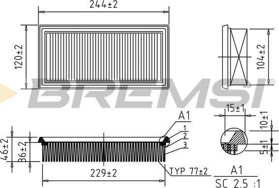 Bremsi FA1030 - Воздушный фильтр, двигатель autospares.lv