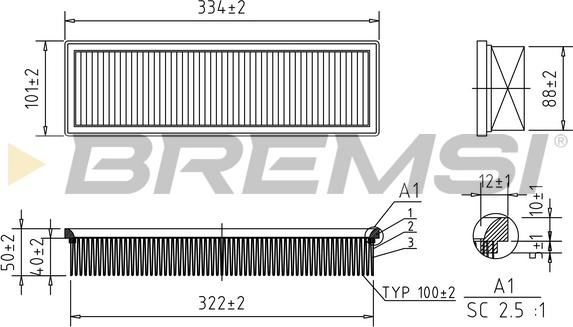 Bremsi FA1159 - Воздушный фильтр, двигатель autospares.lv