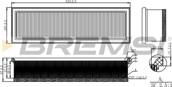 Bremsi FA1160 - Воздушный фильтр, двигатель autospares.lv