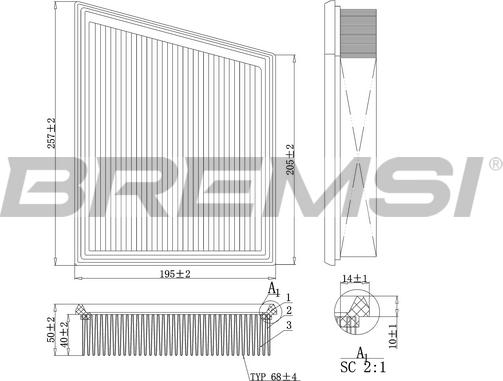 Bremsi FA1106 - Воздушный фильтр, двигатель autospares.lv