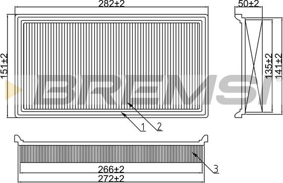 Bremsi FA1355 - Воздушный фильтр, двигатель autospares.lv