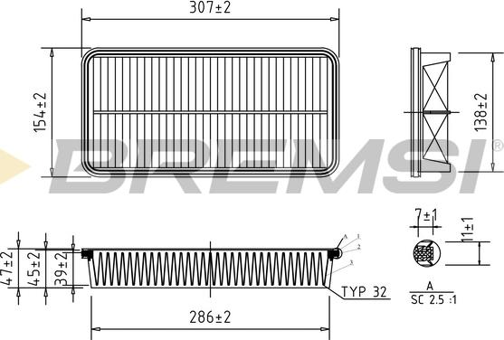 Bremsi FA1351 - Воздушный фильтр, двигатель autospares.lv