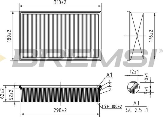 Bremsi FA1365 - Воздушный фильтр, двигатель autospares.lv