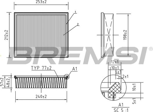 Bremsi FA1373 - Воздушный фильтр, двигатель autospares.lv