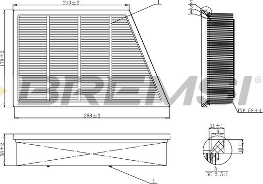 Bremsi FA1210 - Воздушный фильтр, двигатель autospares.lv