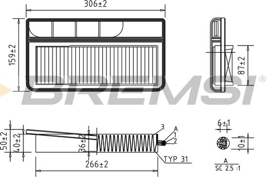 Bremsi FA1229 - Воздушный фильтр, двигатель autospares.lv