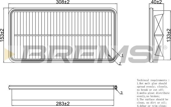 Bremsi FA1273 - Воздушный фильтр, двигатель autospares.lv