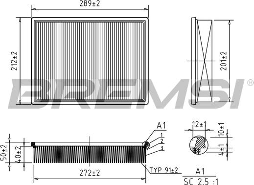 Bremsi FA2046 - Воздушный фильтр, двигатель autospares.lv