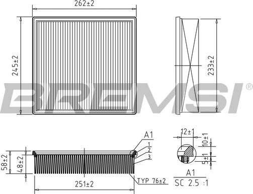 Bremsi FA2088 - Воздушный фильтр, двигатель autospares.lv