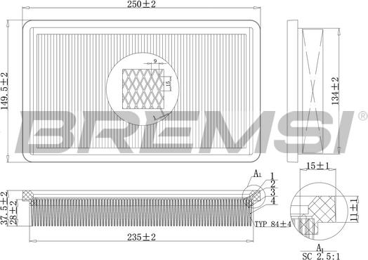 Bremsi FA2116 - Воздушный фильтр, двигатель autospares.lv