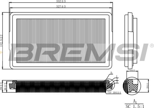 Bremsi FA2126 - Воздушный фильтр, двигатель autospares.lv
