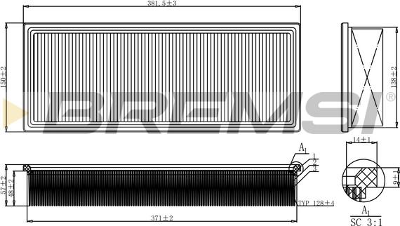 Bremsi FA2123 - Воздушный фильтр, двигатель autospares.lv