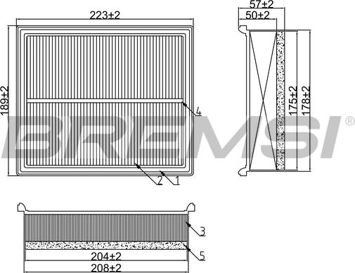 Bremsi FA2179 - Воздушный фильтр, двигатель autospares.lv