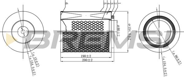 Bremsi FA2328 - Воздушный фильтр, двигатель autospares.lv