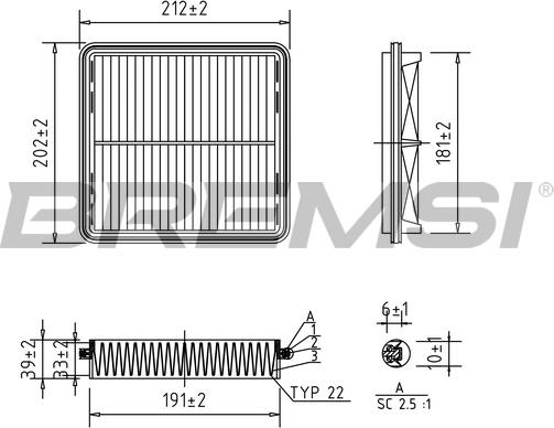 Bremsi FA2238 - Воздушный фильтр, двигатель autospares.lv