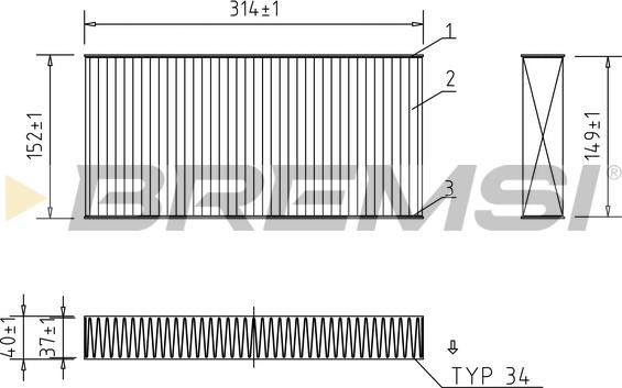 Bremsi FC0997C - Фильтр воздуха в салоне autospares.lv