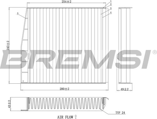 Bremsi FC0976C - Фильтр воздуха в салоне autospares.lv